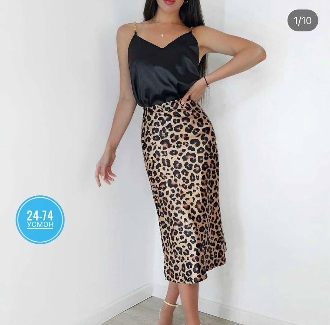 атласная юбка,леопардовая юбка,костюм с юбкой,юбка женская,юбка миди