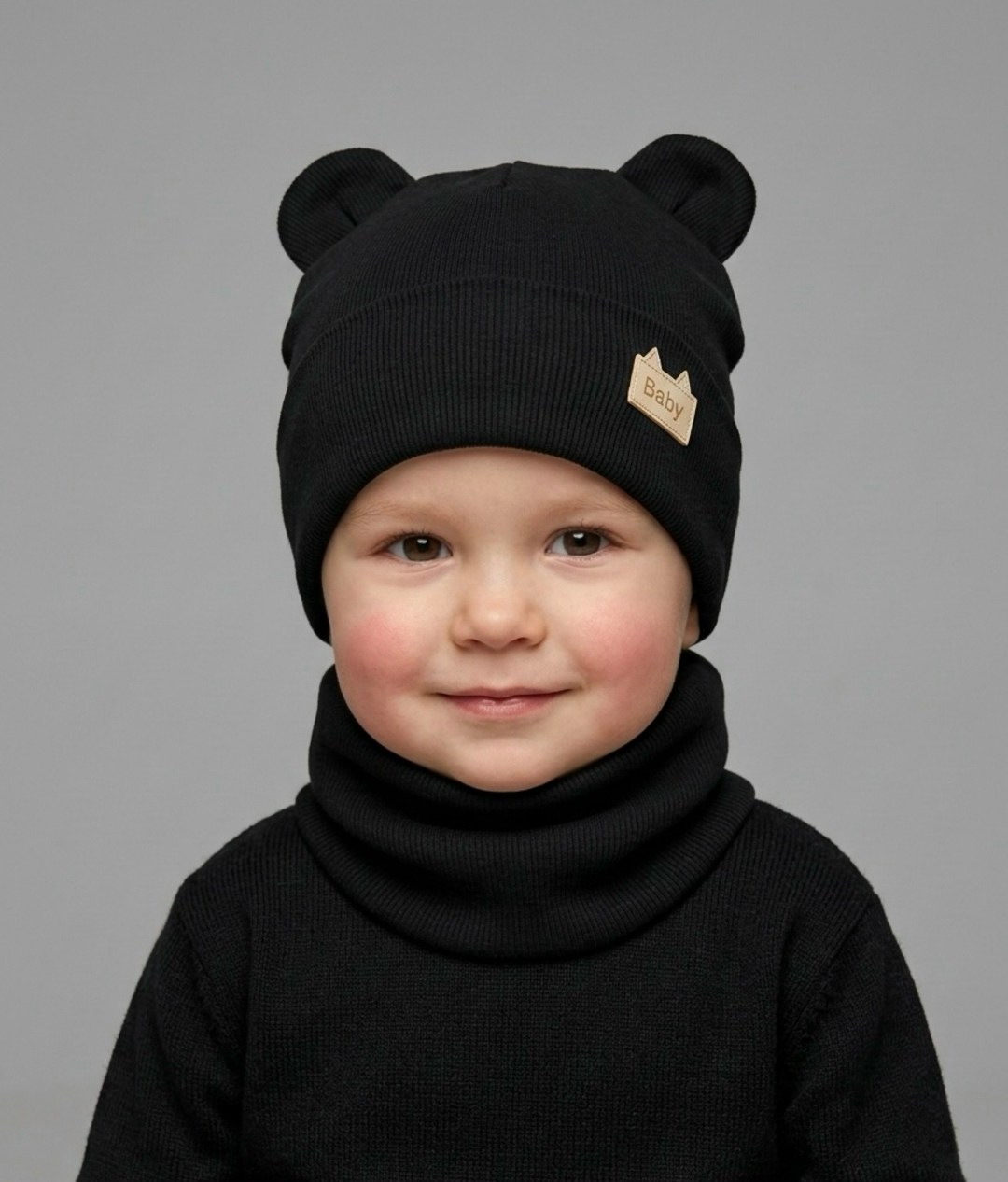шапка с ушками трикотажная и снуд для детей,комплект шапка снуд,шапка снуд для мальчика,шапка и снуд,снуд для мальчика