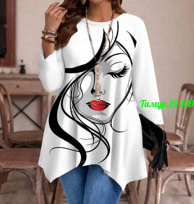 туника #22453366,женская туника,футболки женская,женская кофта,женская туника ткань крепун сублимация