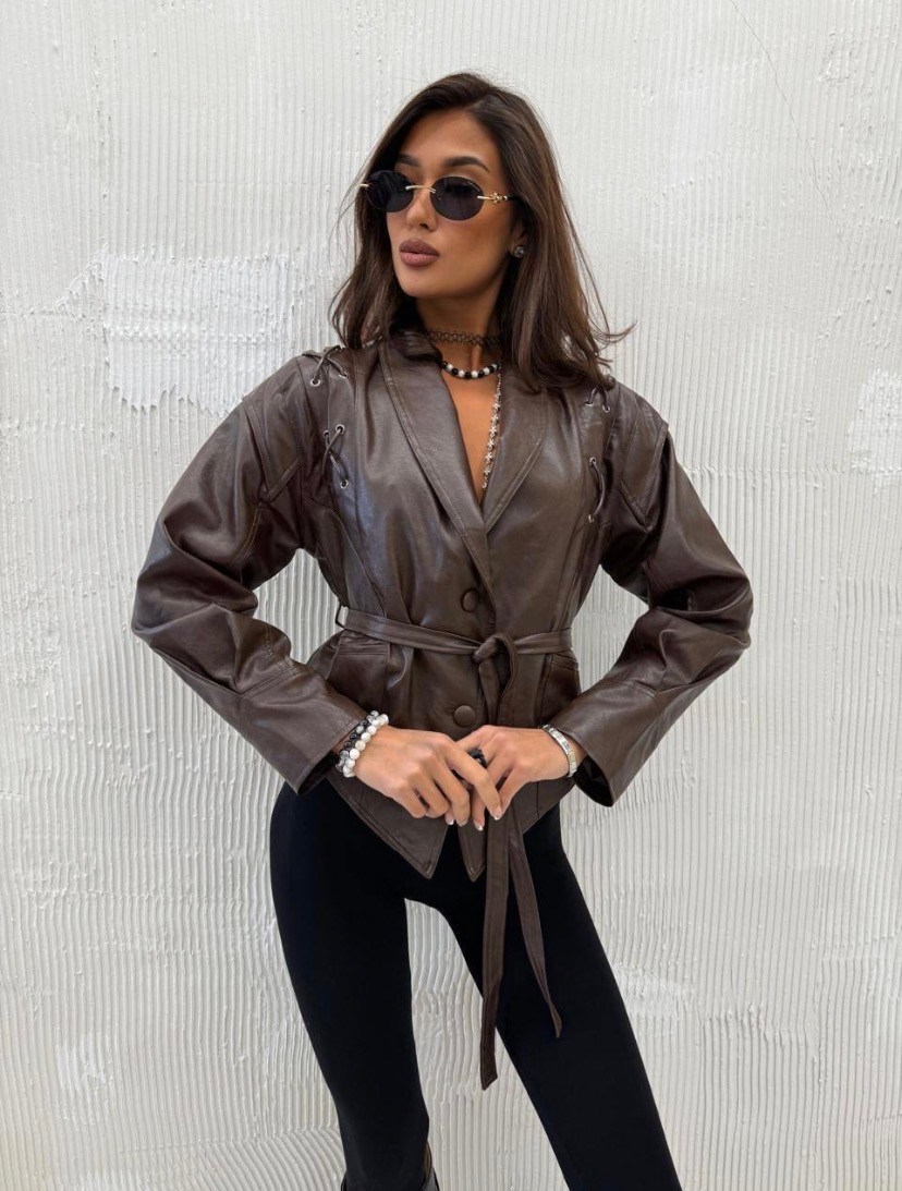 кожаная куртка,косуха куртка кожаная с поясом chauzi,куртка косуха,женская кожаная куртка,женская кожаная куртка с поясом