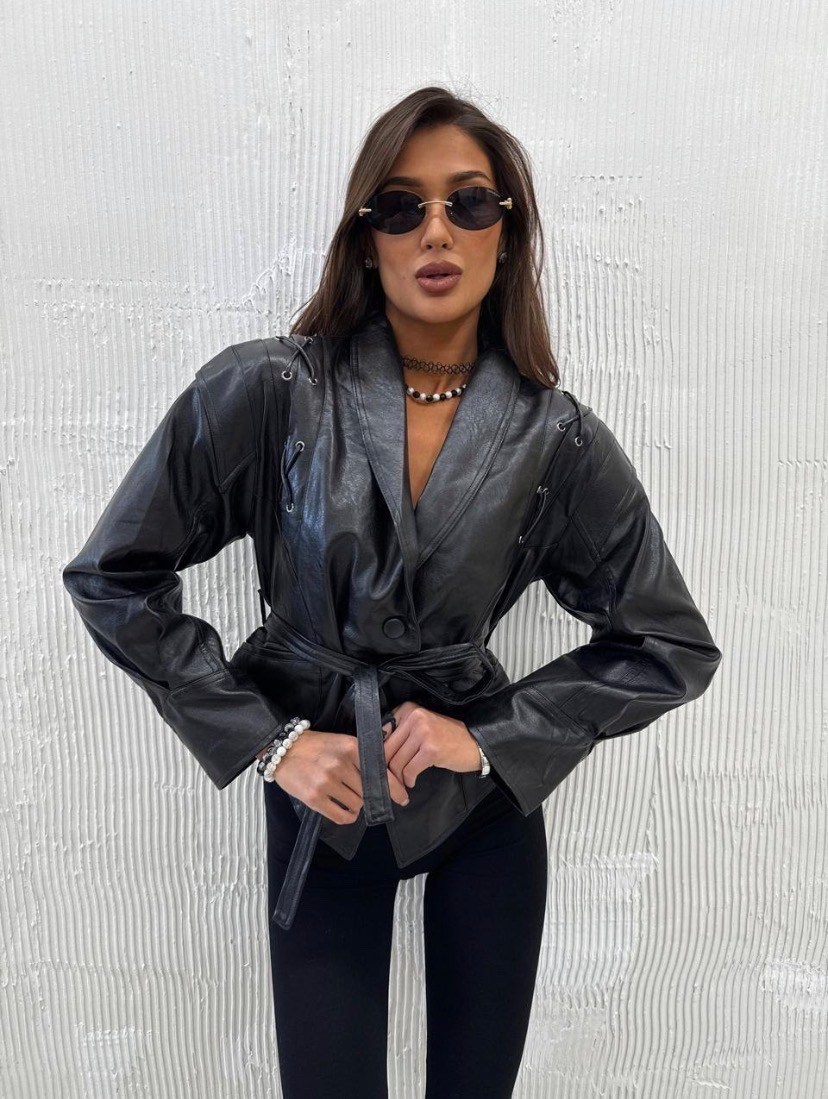 кожаная куртка,косуха куртка кожаная с поясом chauzi,куртка косуха,женская кожаная куртка,женская кожаная куртка с поясом