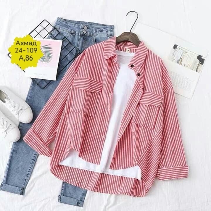 рубашка в полоску,рубашка в полоску повседневная,женская джинсовая рубашка с длинным рукавом,рубашка женская,рубашка женская джинсовая