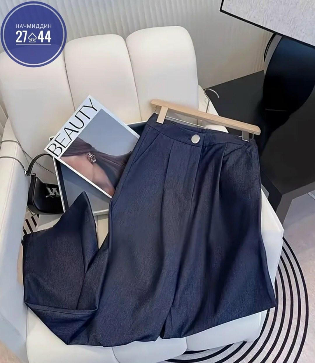 джинсовый костюм брючный палаццо с жилетом vera nova,женские костюмы,костюм,костюм двойка с брюками,брючные костюмы женские