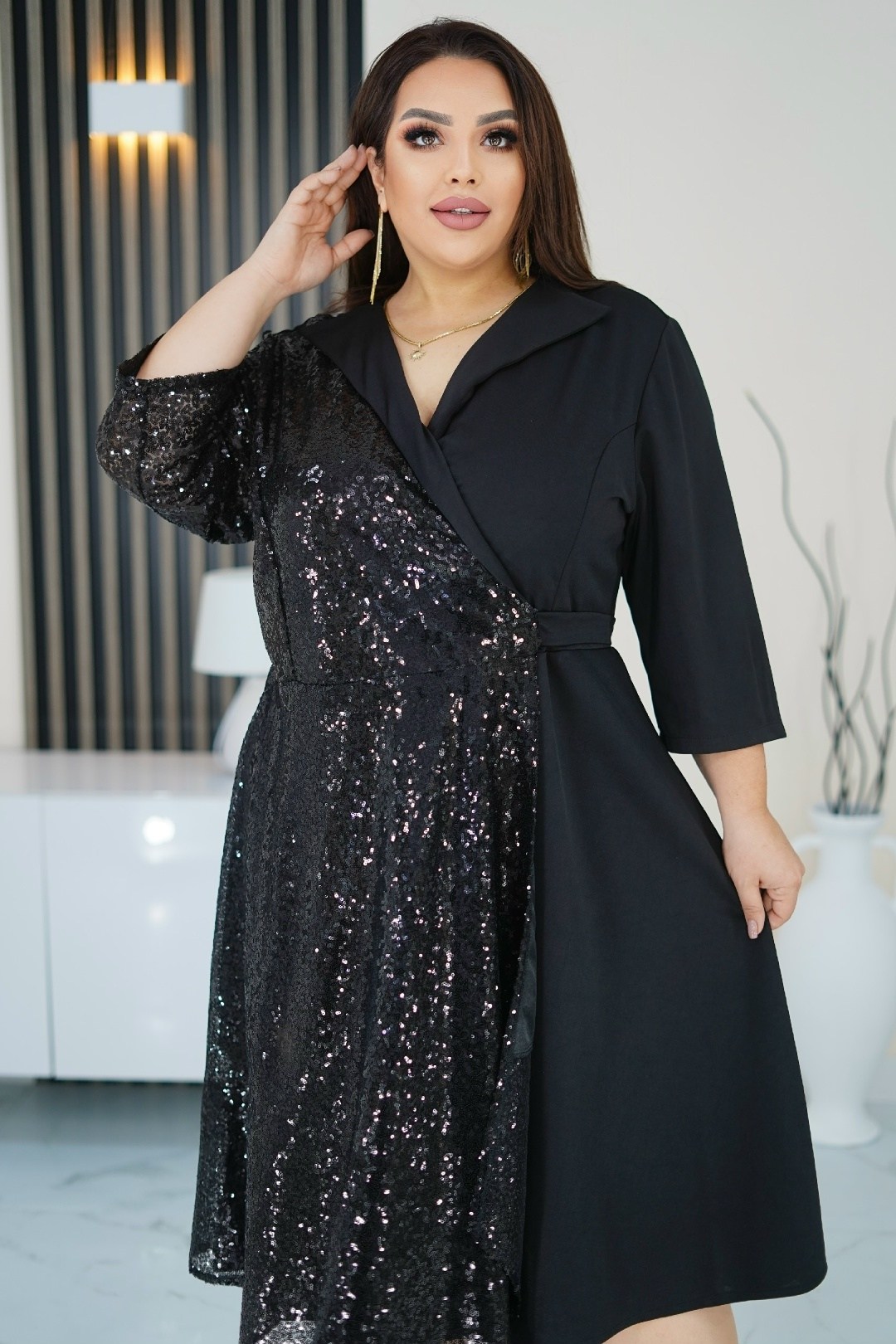 нарядное платье,платье большие размеры,платье вечернее,платье,платье большого размера праздничное в пайетках грандфасонтекс цвет зеленый