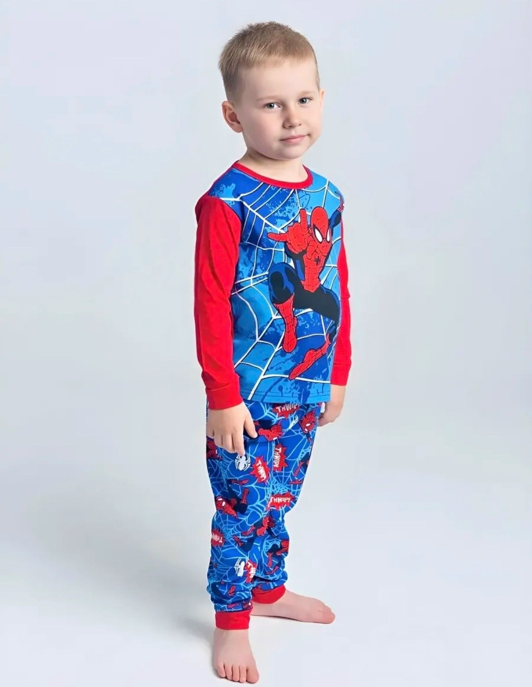 пижама для мальчика,пижама человек-паук,детская пижама человек-паук,пижама человек паук для мальчика,детская пижама с супергероем kigo