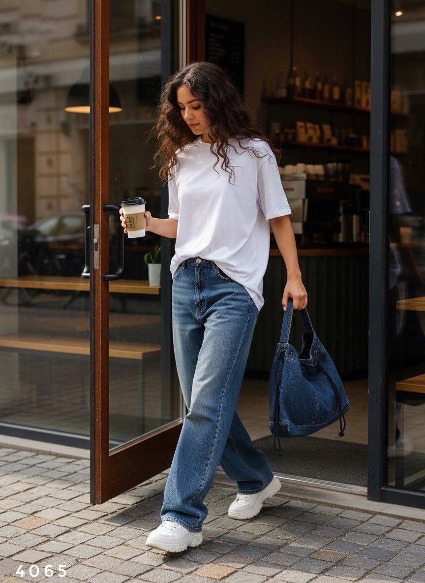 широкие джинсы,модные образы,джинсы и футболка,модные джинсы,одежда с джинсами