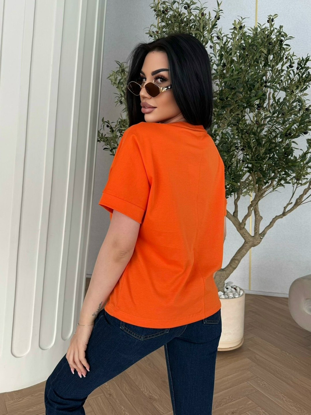 футболки женская,оранжевая футболка,футболка женская базовая,женская футболка оверсайз,футболка
