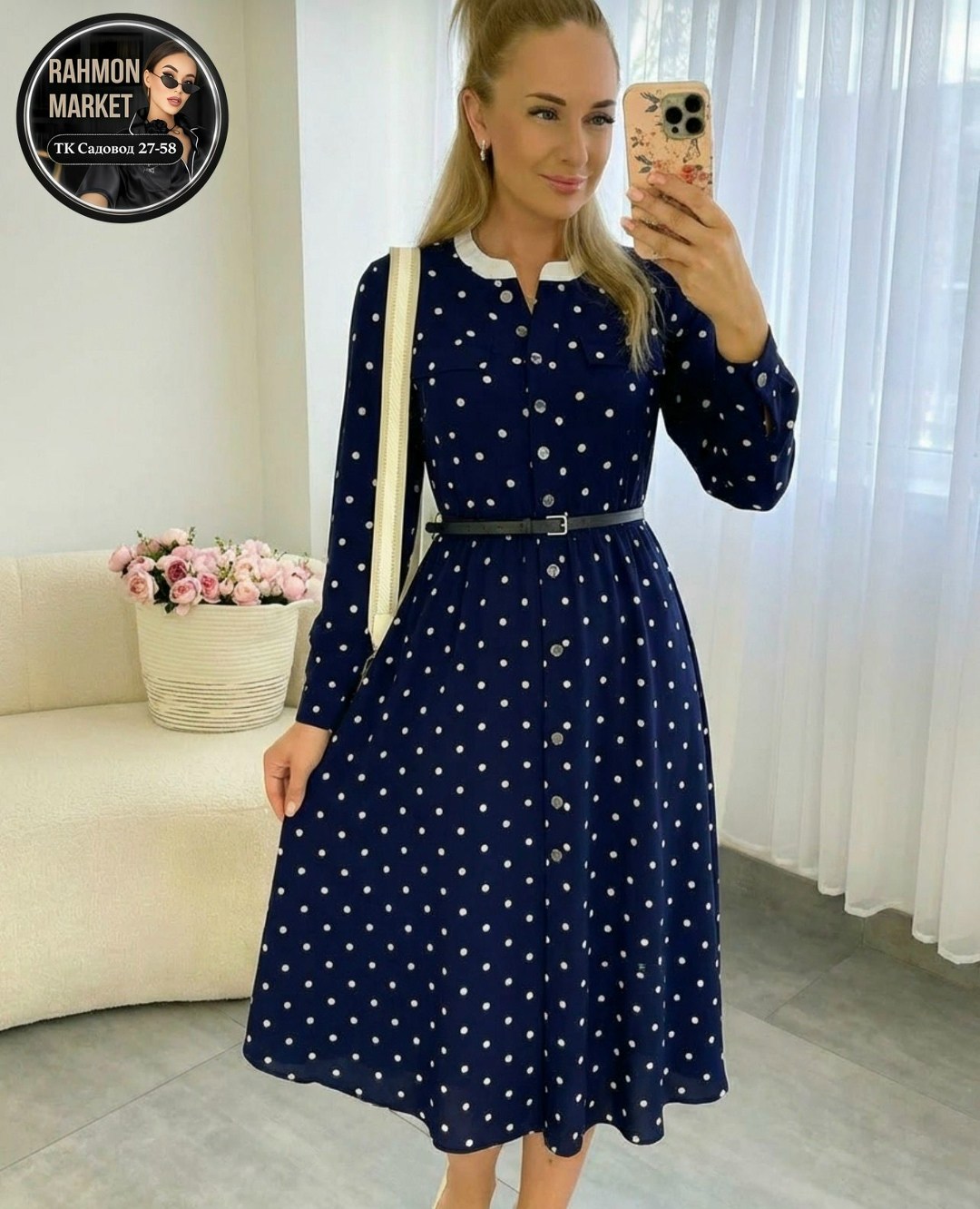 платье женское,платье,платье женское в горошек,платье с воротником,платье в горох