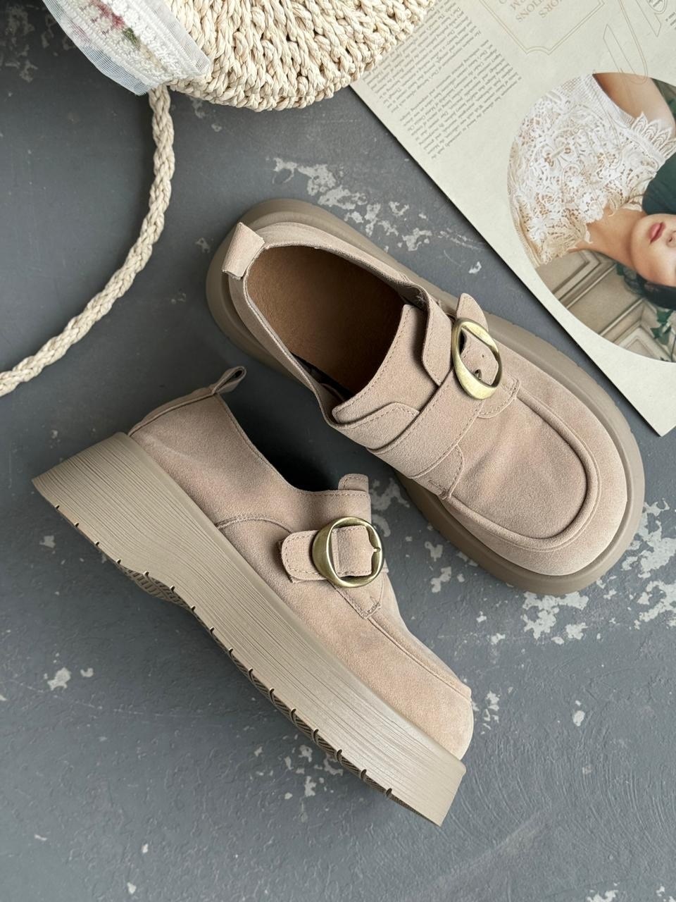 , повседневные, женская,лоферы замш,лоферы женские