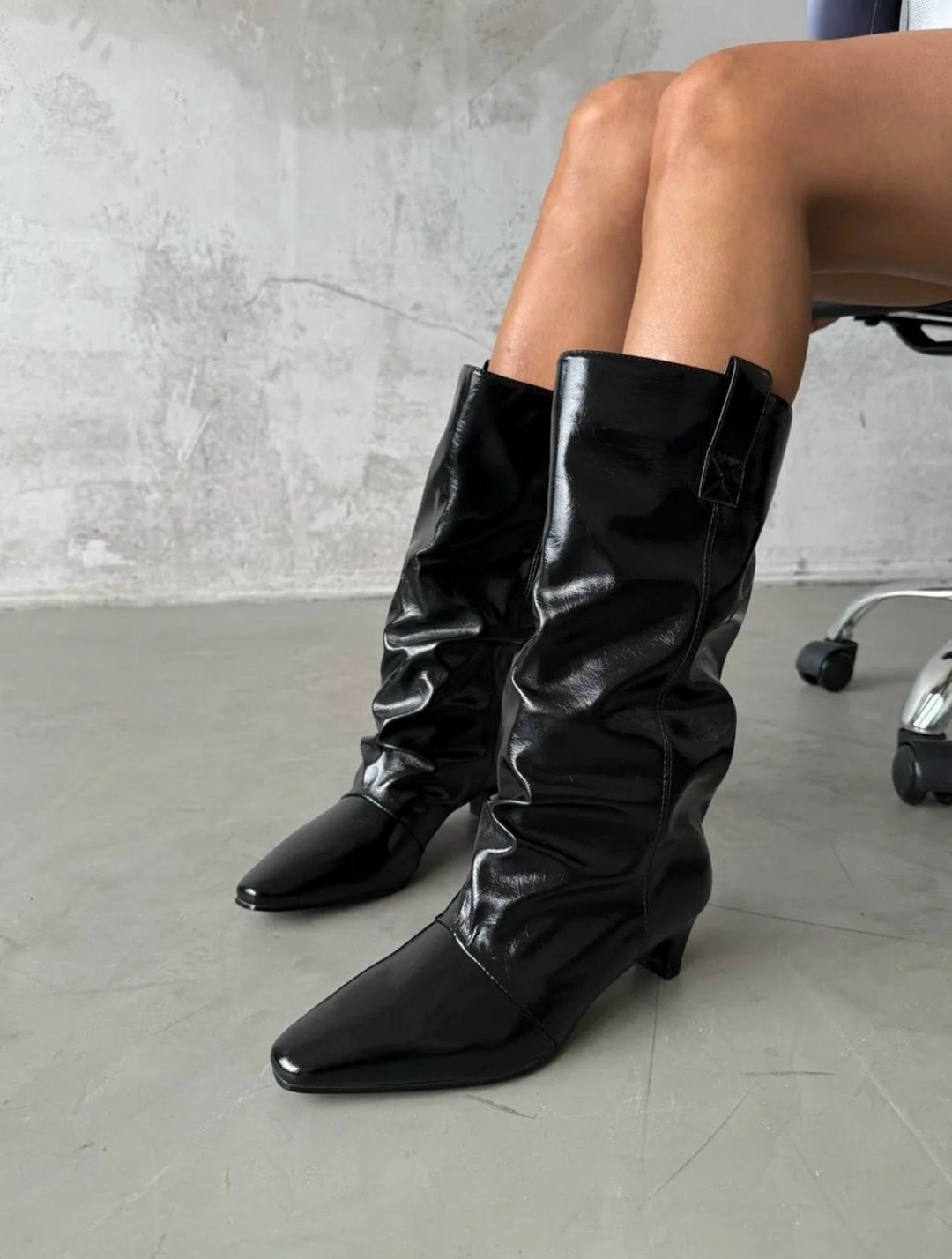 сапоги демисезонные на маленьком каблуке gh collection,сапоги,сапоги демисезонные на маленьком каблуке gh collection цвет черный,сапоги модные,женские высокие сапоги