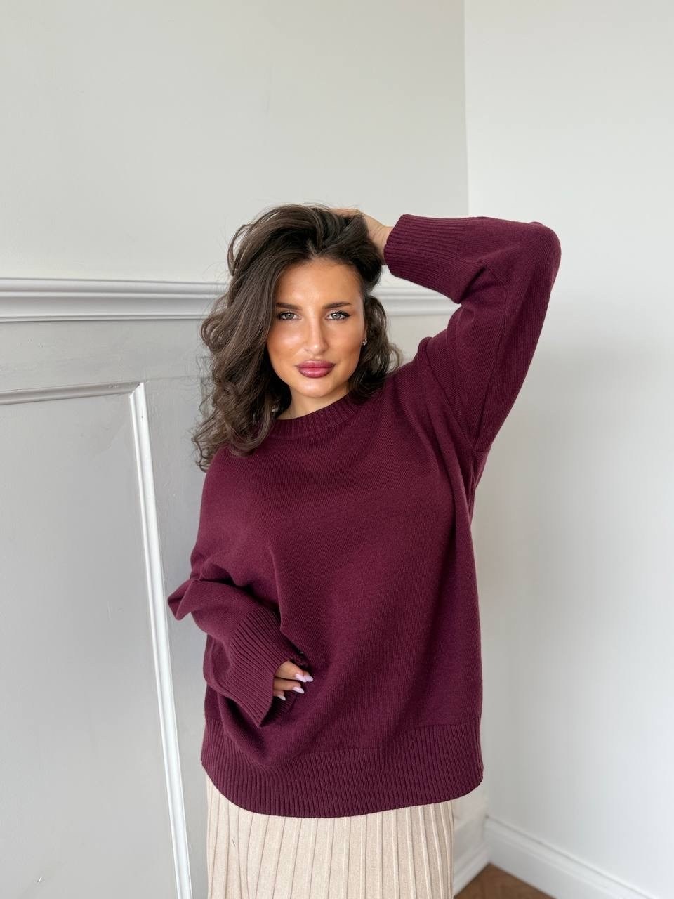 свитер бордовый вязаный оверсайз,свитер бордовый вязаный оверсайз удлиненный lovely lady,свитер оверсайз,джемпер вязаный свитер оверсайз emberens,свитер бордовый оверсайз укороченный вязаный alasium