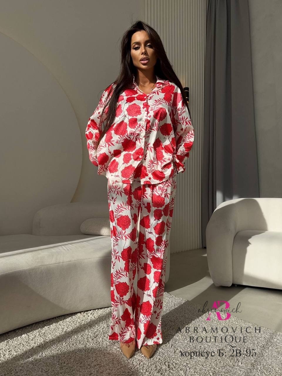 костюм женский,костюм в пижамном стиле,летние брючные костюмы,костюм с брюками,шелковый домашний костюм в пижамном стиле