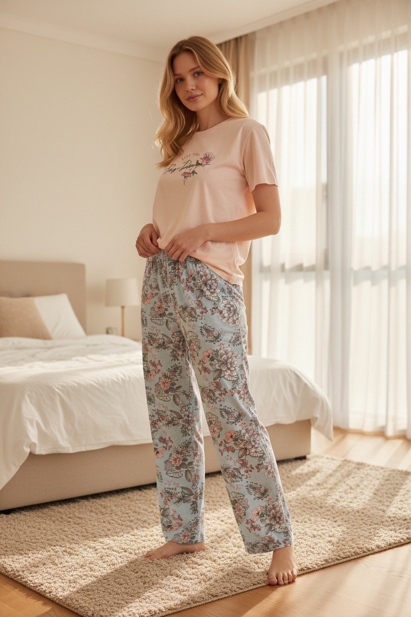 пижама,женская пижама,пижама женская с брюками,одежда для дома,комплект домашний