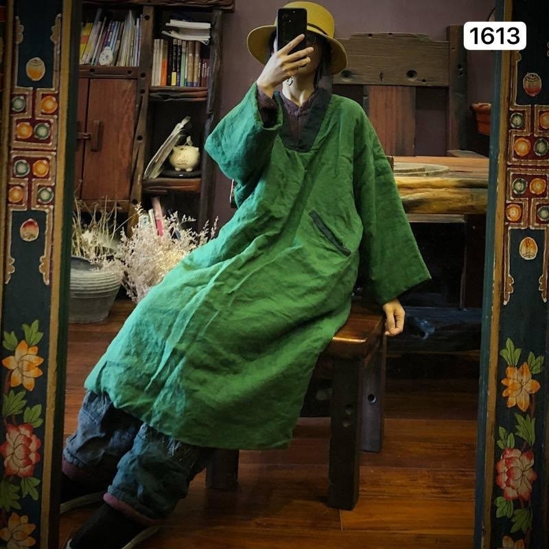 johnature женские винтажные льняные,льняное платье,одежда стиль бохо,johnature женские винтажные льняные парки с,пальто зеленое