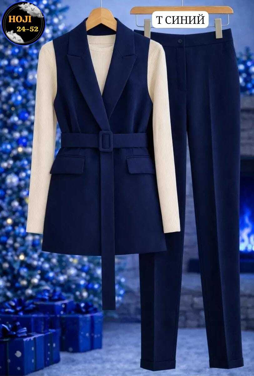 костюм брючный с жилетом арт. 13004,43004,костюм брючный деловой с жилеткой millys,брючный костюм женский с жилетом,костюм брючный с жилеткой женский,брючный костюм с жилетом