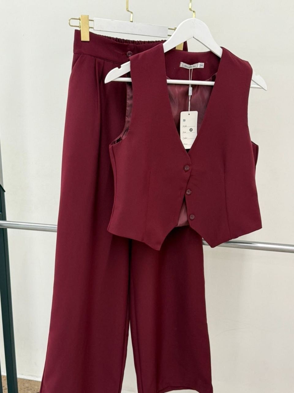 брючный комплект nikva 725-2 бордо,брючные костюмы,костюм брючный 725-2 nikva,костюм nikva н725-2 бордо,брючный комплект