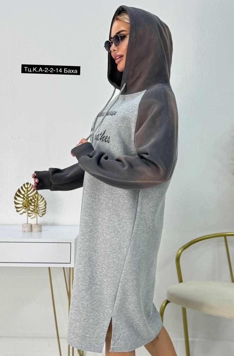 платье с капюшоном,спортивное платье с капюшоном,платье худи женское,теплое платье с капюшоном,платье худи с капюшоном