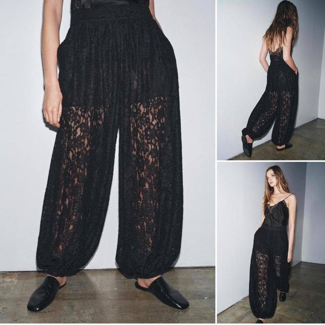 брюки из гипюра,брюки кружевные,женские прозрачные кружевные свободные брюки,брюки с кружевом,кружевные брюки женские