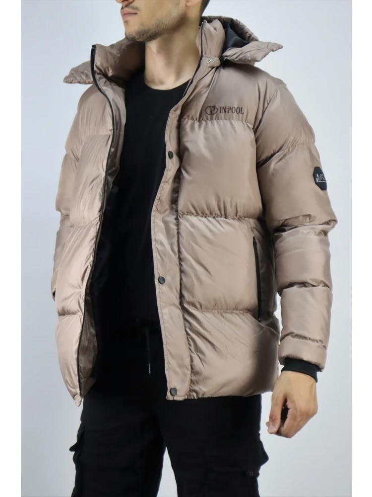 куртка молодежная мужская зимняя с капюшоном бежевого цвета,куртка мужская ad8356 бежевая xxl,куртка мужская зимняя,зимняя куртка,бежевая куртка
