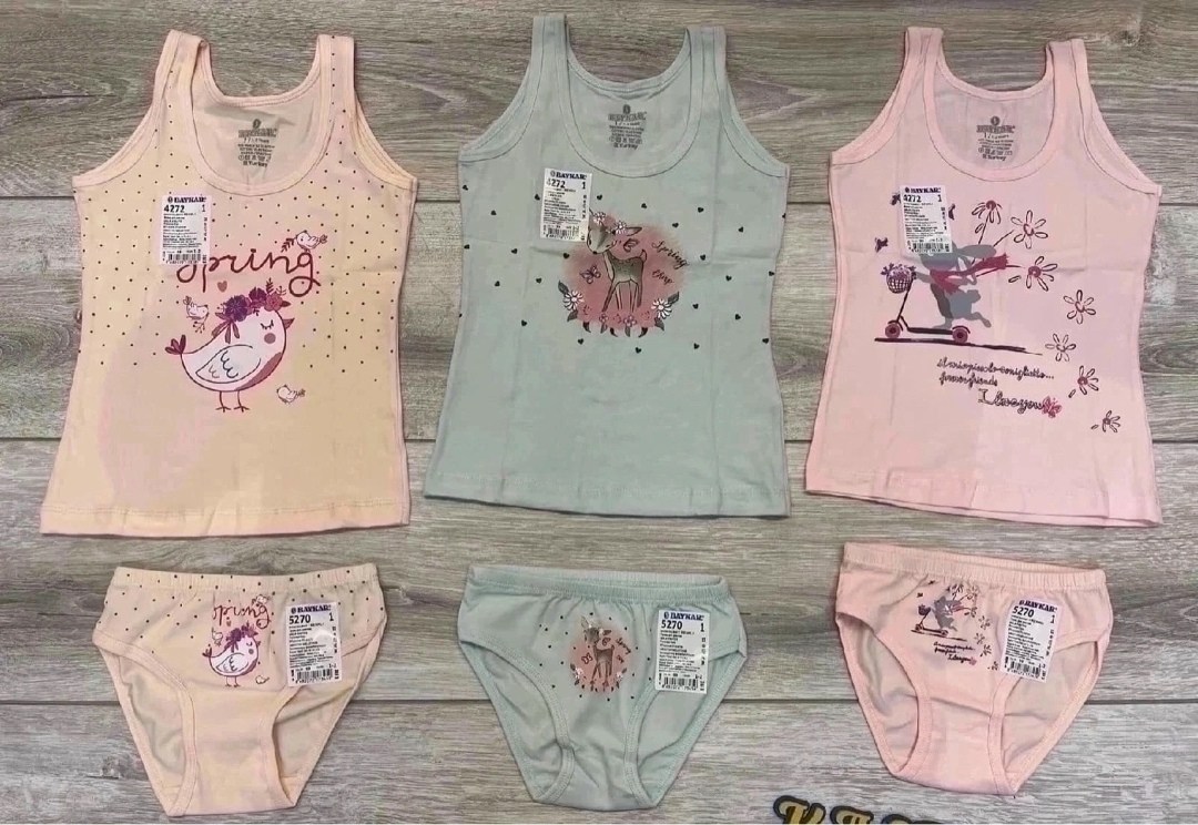 турецкое детское нижнее белье,комплекты нижнего белья для девочек,комплект baykar golden fish для девочки розовый,детское нижнее белье,комплект baykar golden fish для девочки