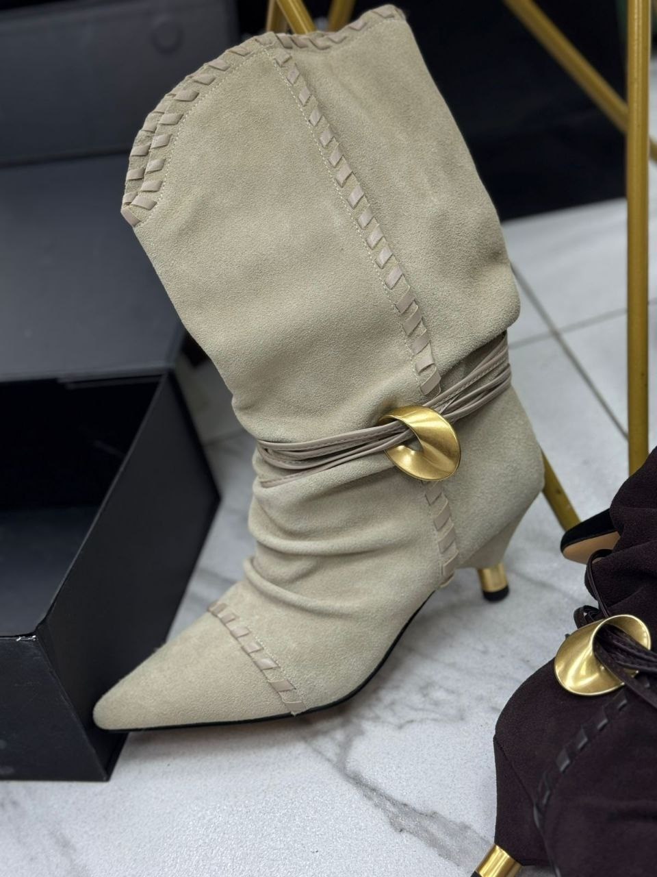 ,женские сапоги,сапоги балли,сапоги замшевые, женская