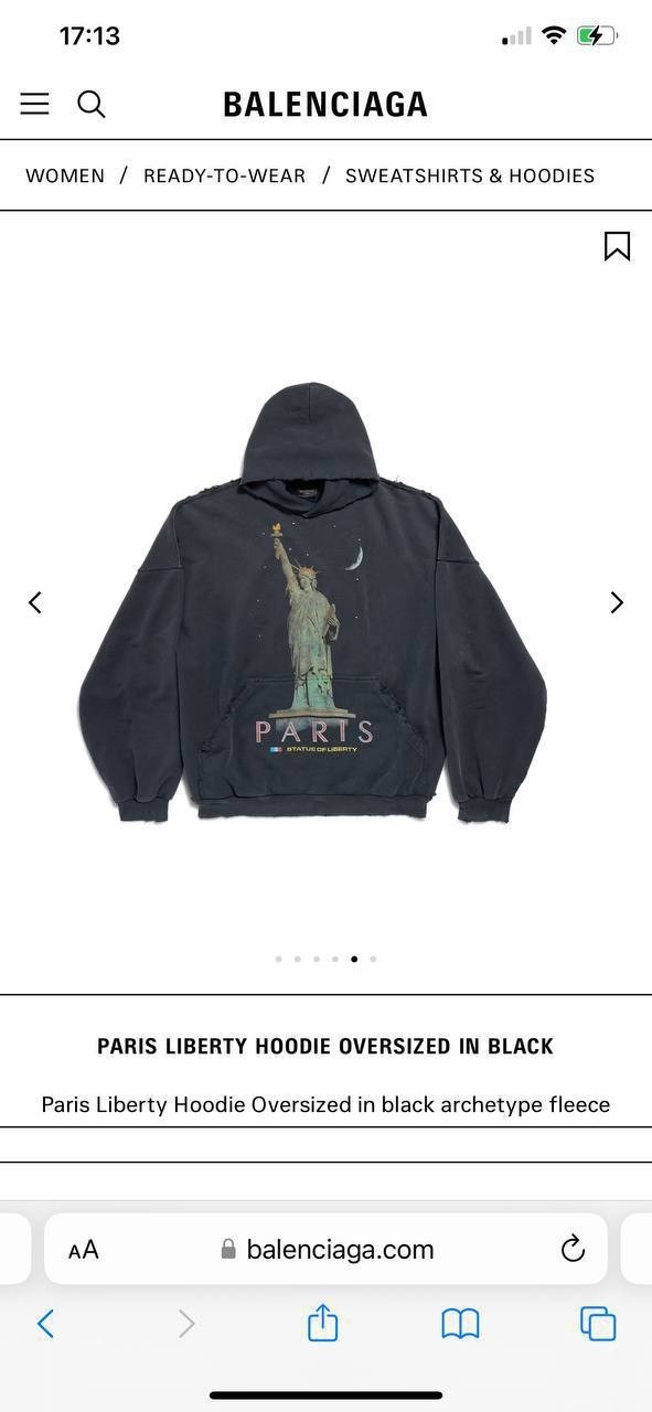 balenciaga худи paris liberty с эффектом потертости черный,худи balenciaga,худи balenciaga paris,худи баленсиага,толстовка balenciaga