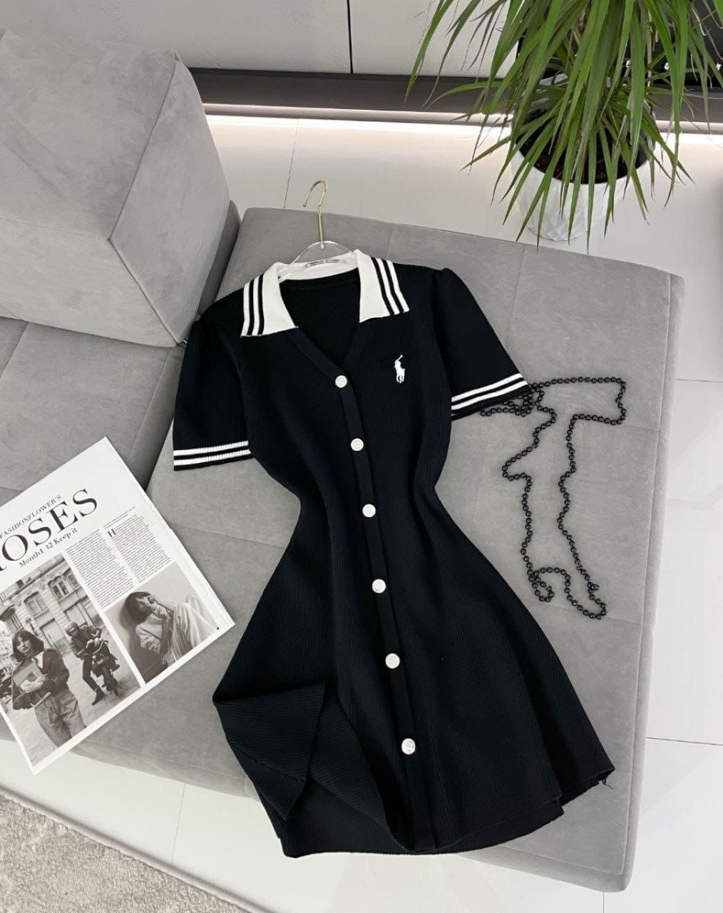 стильное платье,платье трикотажная,платье с пуговицами,платье поло,женская платье