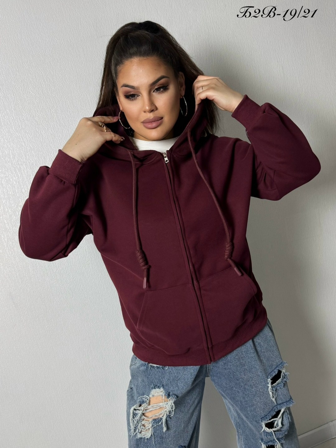 оверсайз толстовка,толстовка женская,толстовка бордовая,толстовка женская твое 96028 бордовая m-l,толстовка на молнии с капюшоном теплая оверсайз binita