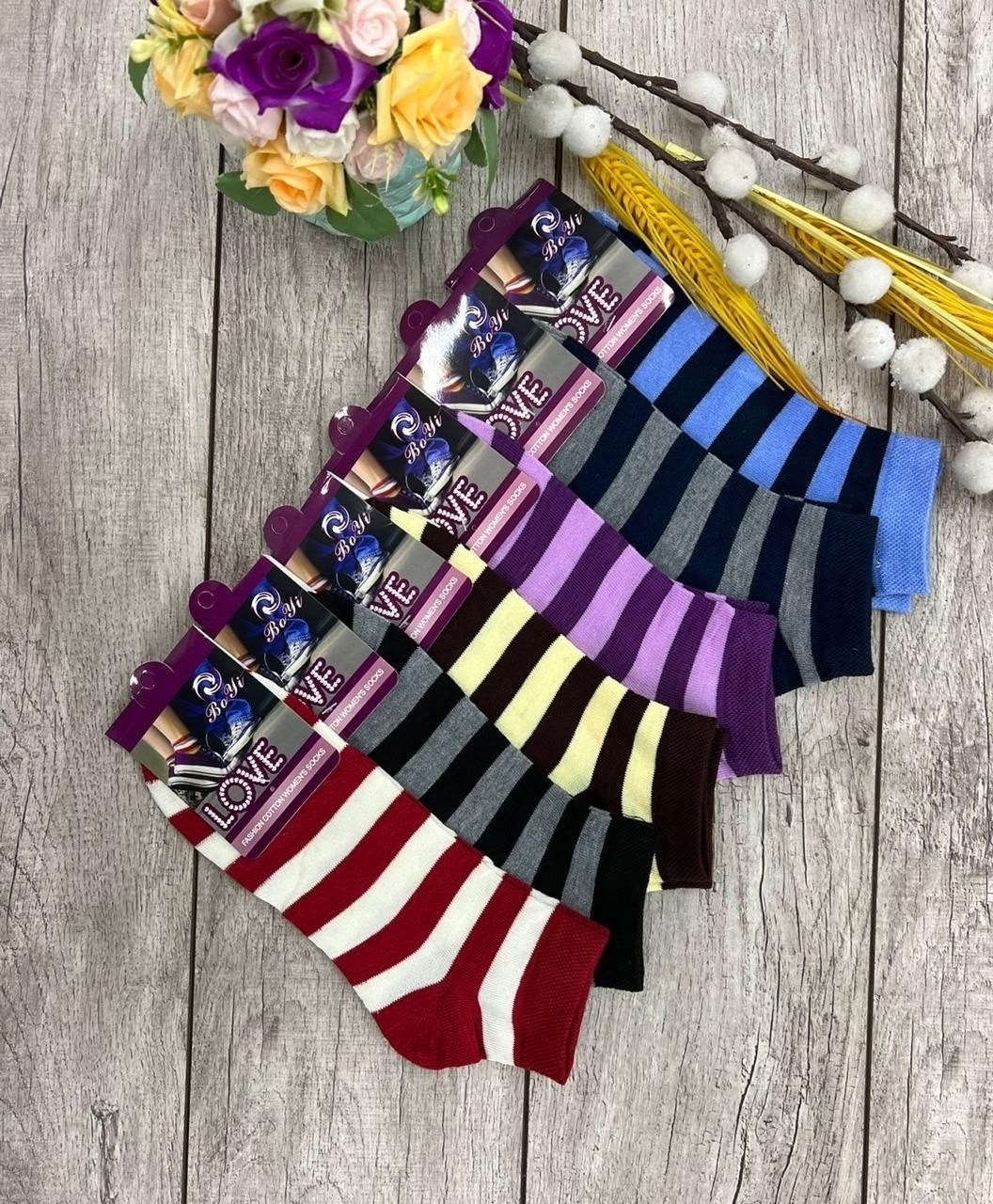 носки женские,носки женские 12 пар,носки женские комплект,носки женские 10 пар,носочки с полосками