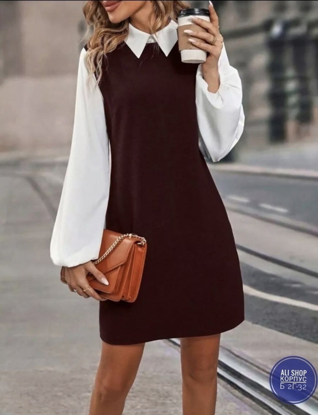 стильное платье с воротником,платье с воротником,платье идеальное,платье с рубашкой,платье женская