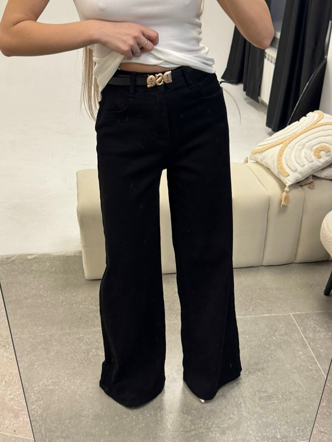 джинсы черные широкие,джинсы широкие,джинсы женские,джинсы палаццо с высокой посадкой черные,черные джинсы клеш