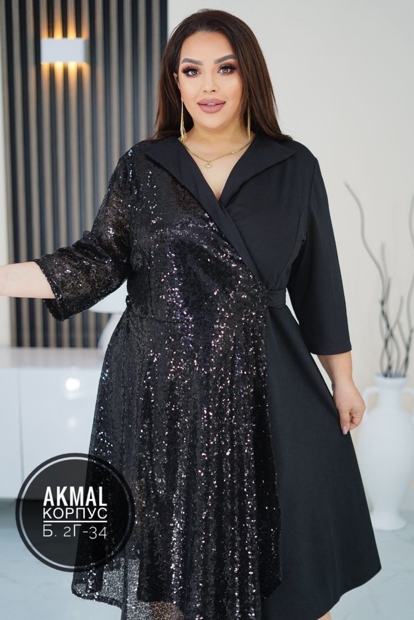 нарядное платье,платье,платье большие размеры,платье комбинированное,платье большого размера праздничное в пайетках грандфасонтекс цвет зеленый