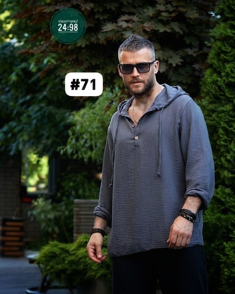 рубашка мужская с капюшоном,рубашка с капюшоном,мужская рубашка,туника мужская,мужская льняная рубашка