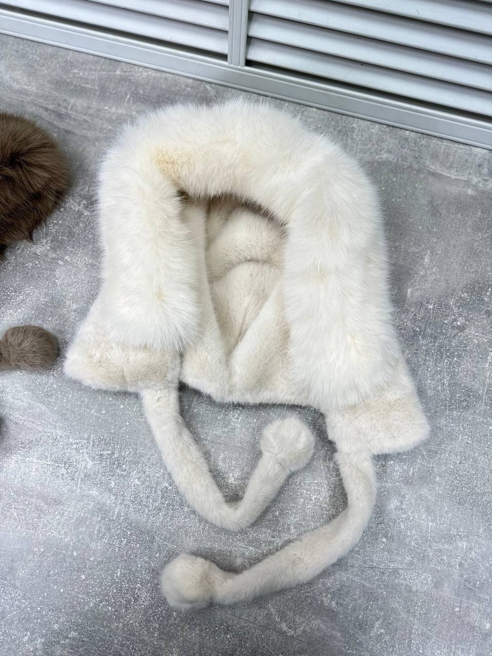 женская меховая шапка капор зима белый,шапка капор женская,шапка капор,шапка меховая женская,женские меховые