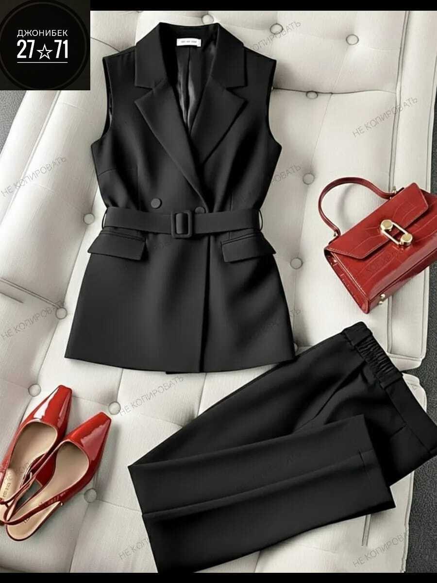 брючный костюм с жилеткой женский синий,костюм женский,костюм женский брючный,костюм брючный с жилеткой женский,брючный костюм