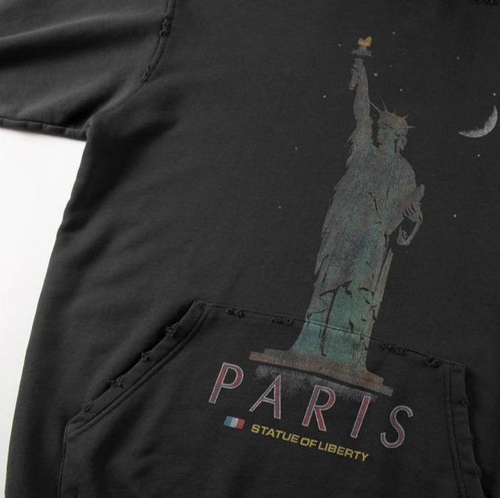 balenciaga худи paris liberty с эффектом потертости черный,худи balenciaga,худи balenciaga paris,худи баленсиага,толстовка balenciaga