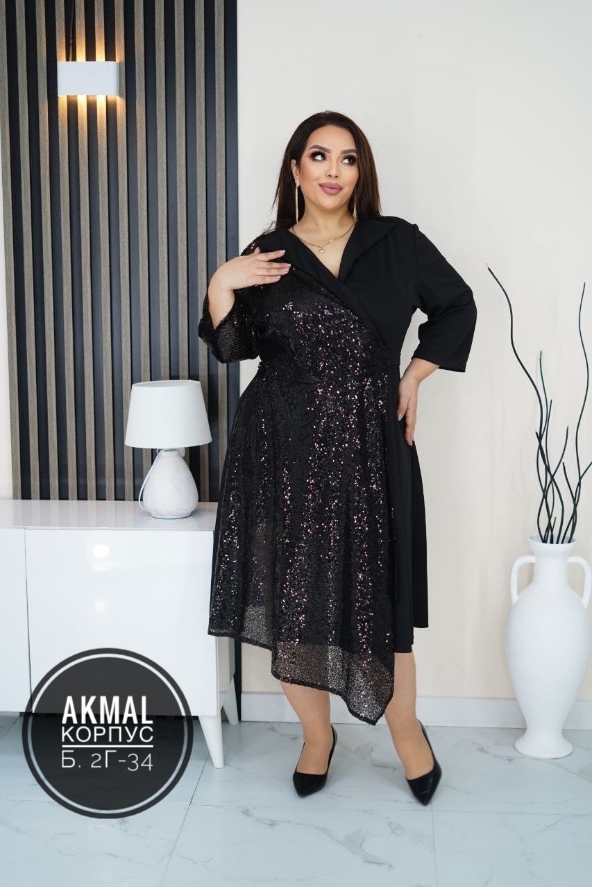 нарядное платье,платье,платье большие размеры,платье комбинированное,платье большого размера праздничное в пайетках грандфасонтекс цвет зеленый