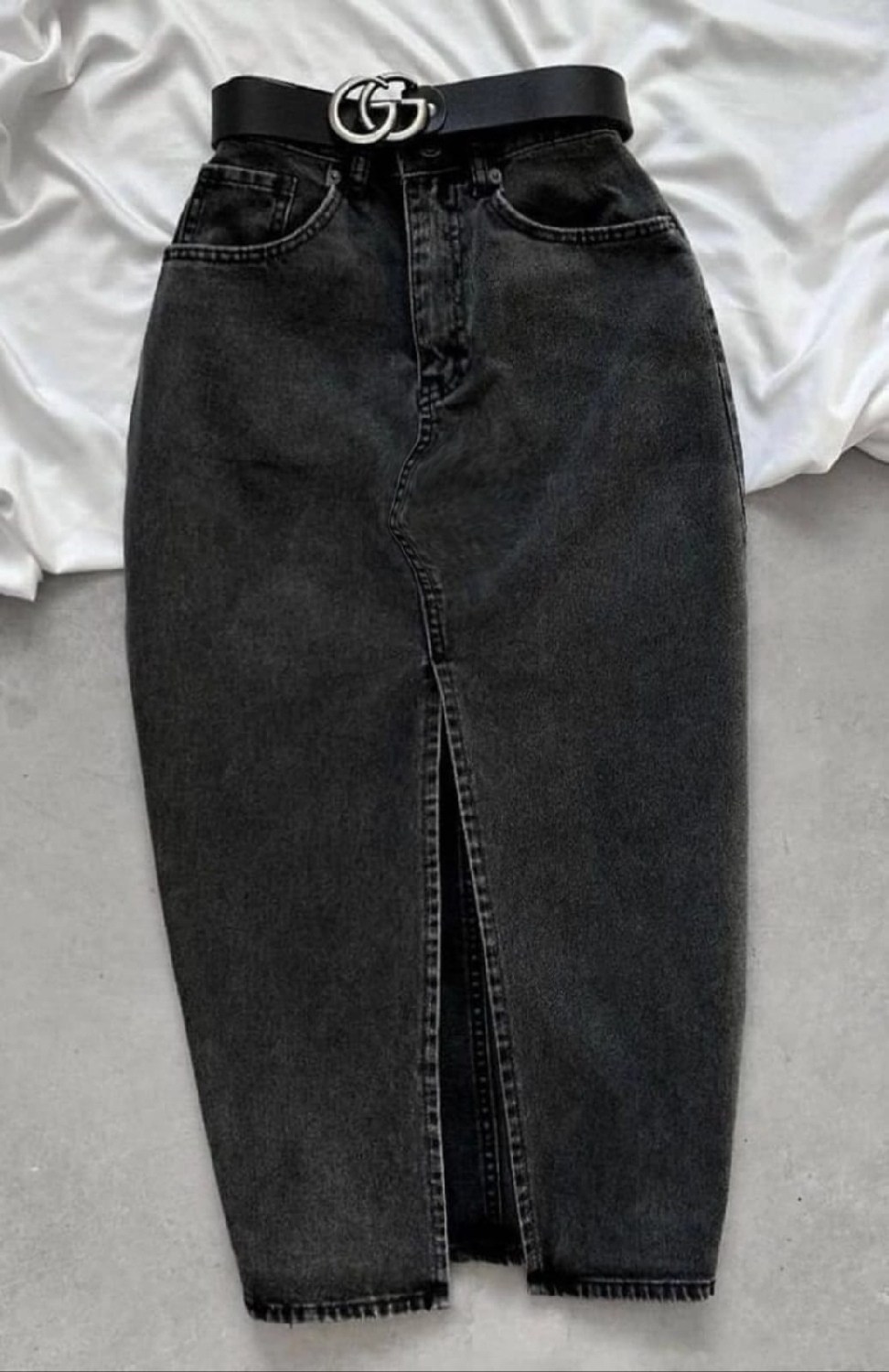 юбка джинсовая длинная с разрезом спереди niange,юбка джинс,юбка джинсовая,юбка джинсовая длинная,джинсовая юбка длинная с разрезом