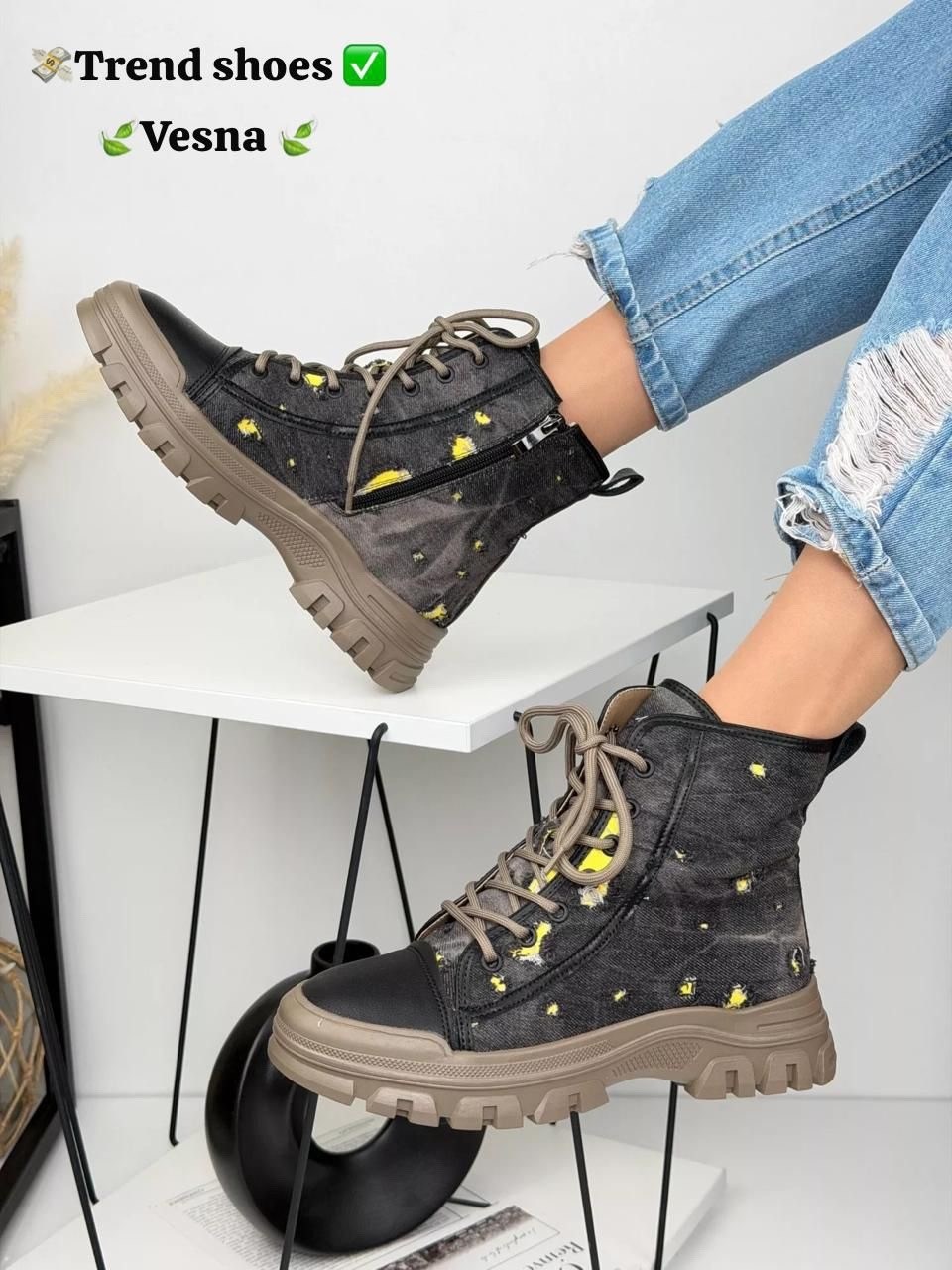 ,джинсовые кроссовки,повседневная ,джинсовые ботинки,женская