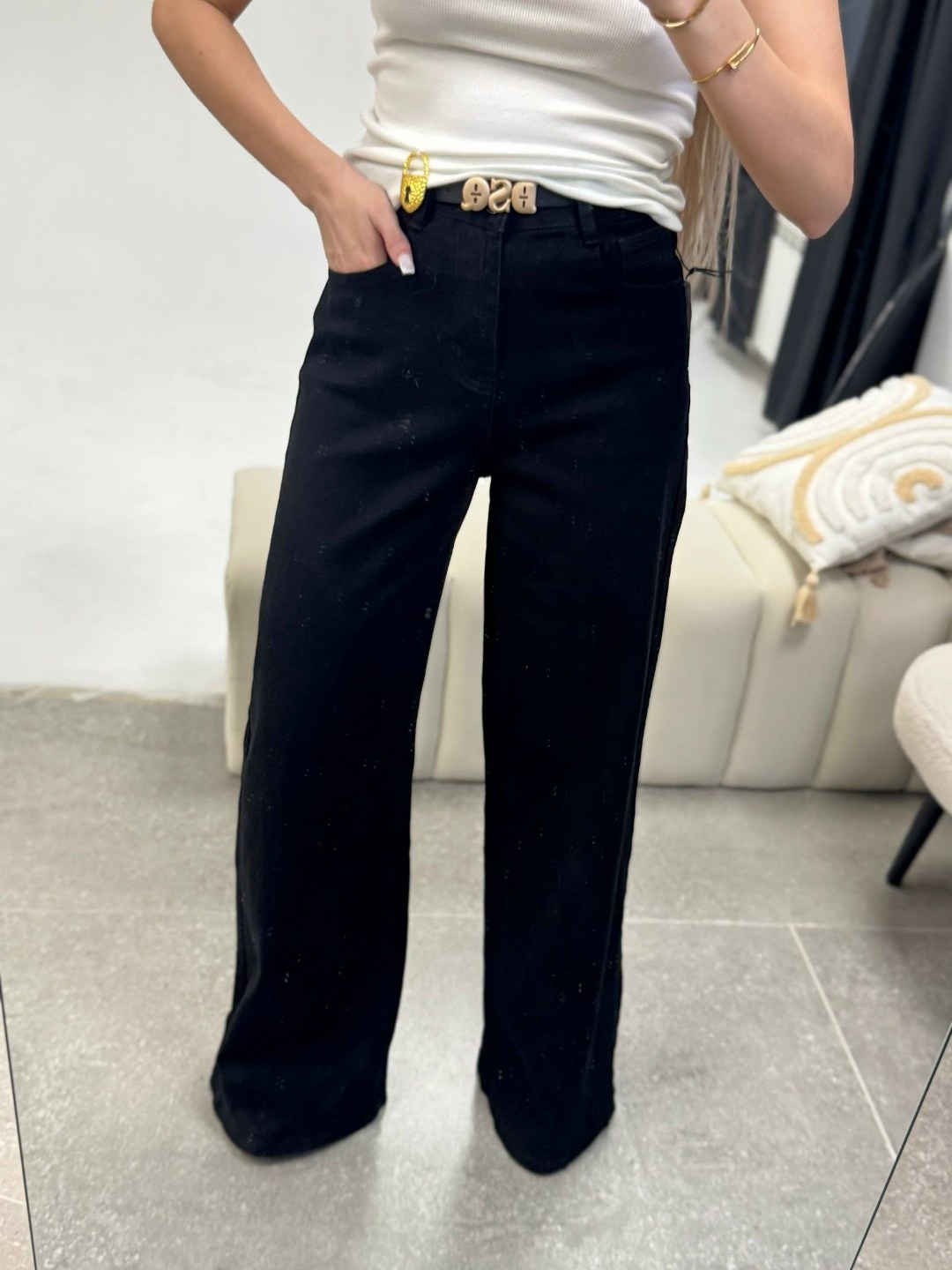 джинсы черные широкие,джинсы широкие,джинсы женские,джинсы палаццо с высокой посадкой черные,черные джинсы клеш