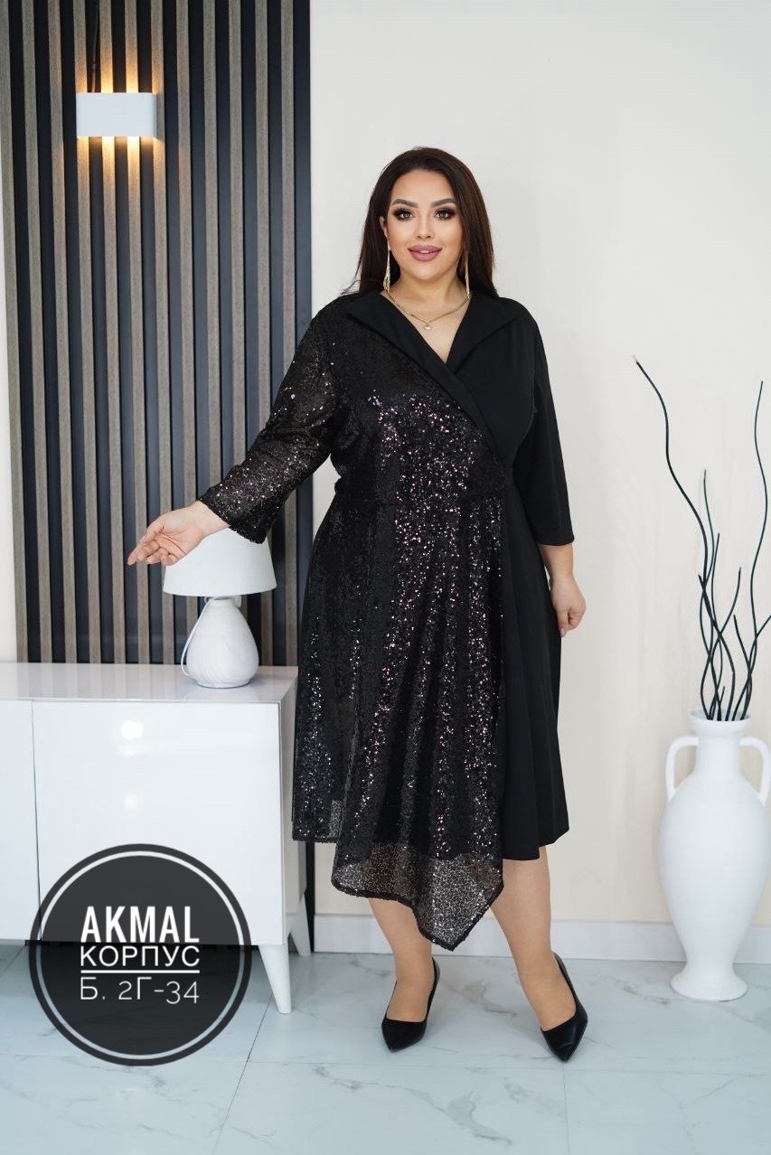 нарядное платье,платье,платье большие размеры,платье комбинированное,платье большого размера праздничное в пайетках грандфасонтекс цвет зеленый