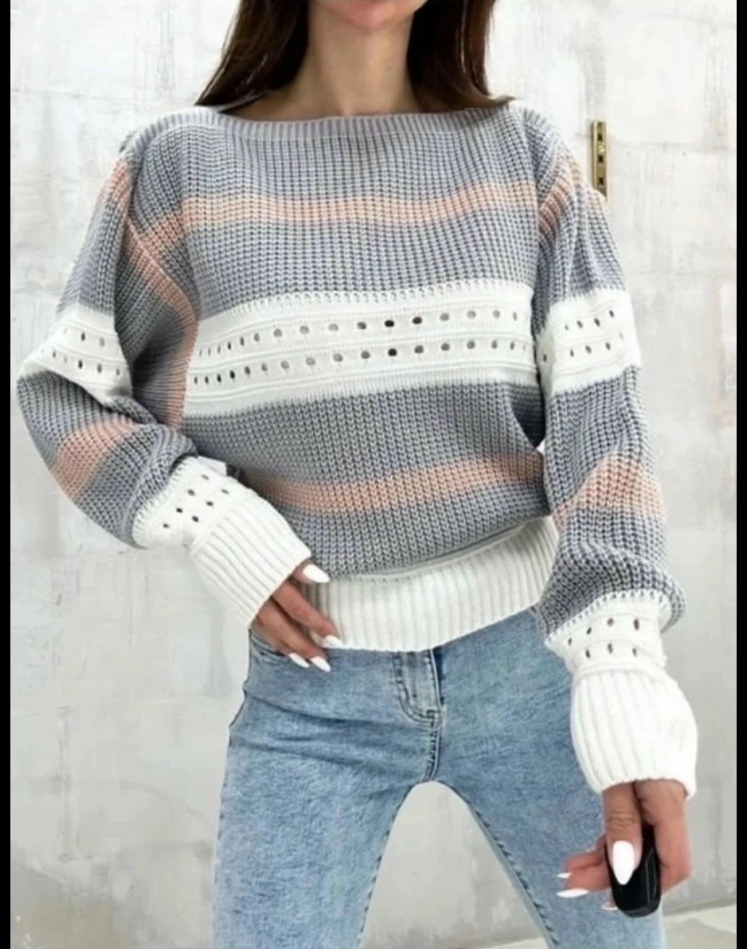 джемпер вязаный в полоску,женский свитер в полоску,свитер оверсайз в полоску вязаный,свитер в полоску,свитер вязаный в полоску