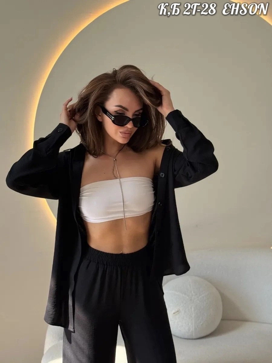 костюм с рубашкой и брюками из мягчайшей ткани,костюм женский,женский летний костюм,брючный костюм женский летний,костюм брючный летний двойка