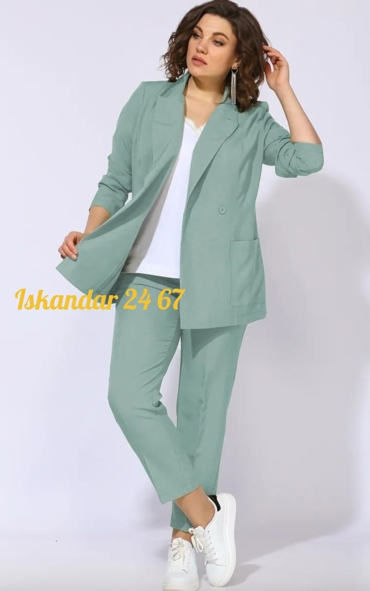 брючный костюм,костюм женский,брючный костюм anastasia mak 1053а мятный,брючный костюм anastasia mak 1175 мятный,брючный костюм anastasia mak 603а салатовый двойка зеленый размер 58