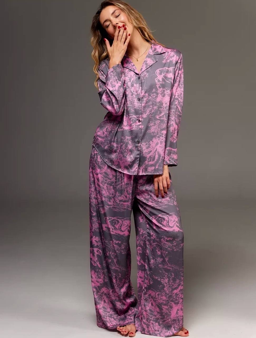 домашний костюм пижама,пижама со штанами и рубашкой шелковая buybeauty,пижама женская,домашние костюмы,пижама шелковая