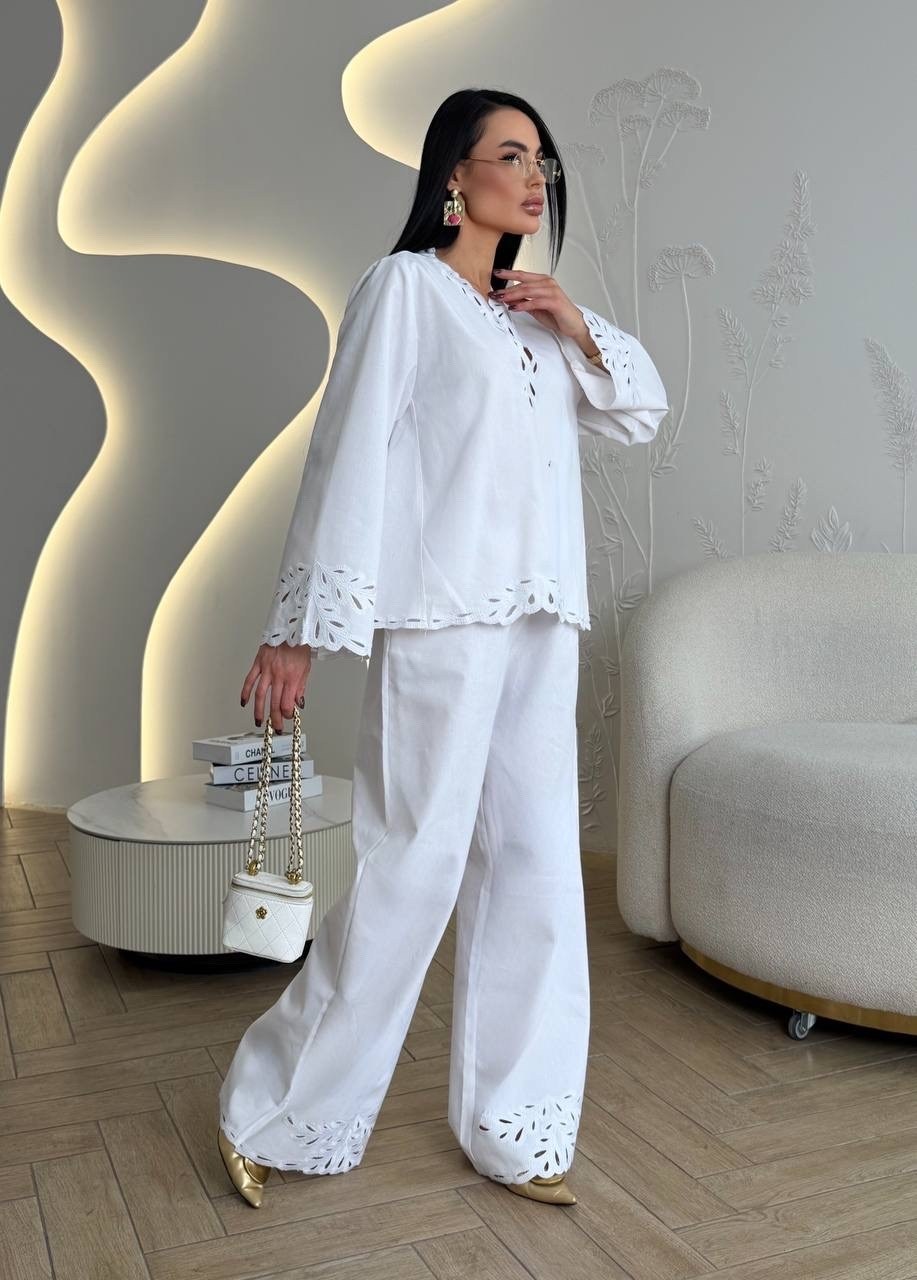 льняные костюмы,костюм белый,женские костюмы,женский модельный брючный костюм aeleseen,брючный комплект