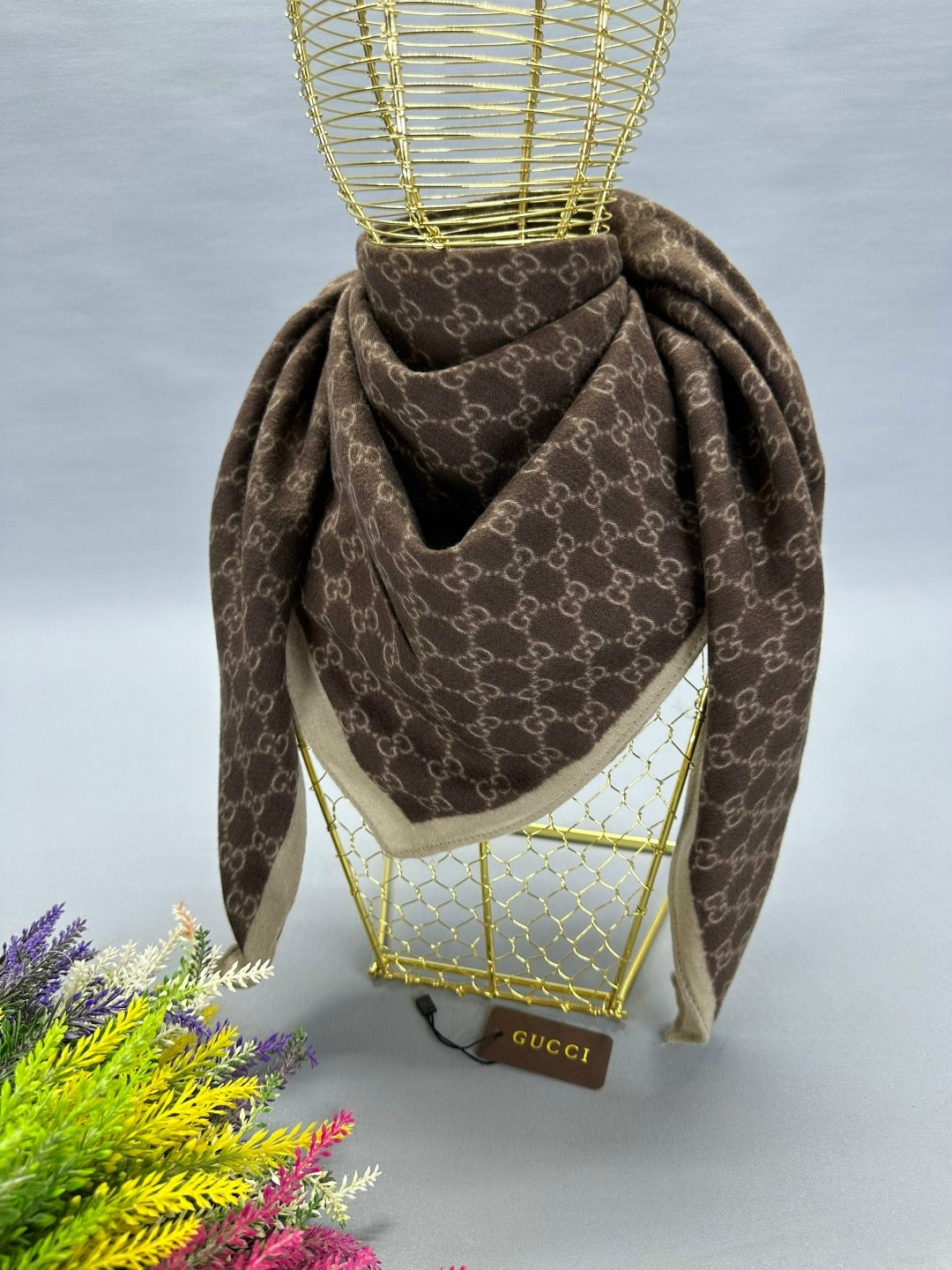 платок gucci,брендовый платок,кашемировый платок,платки двусторонняя,палантин платок