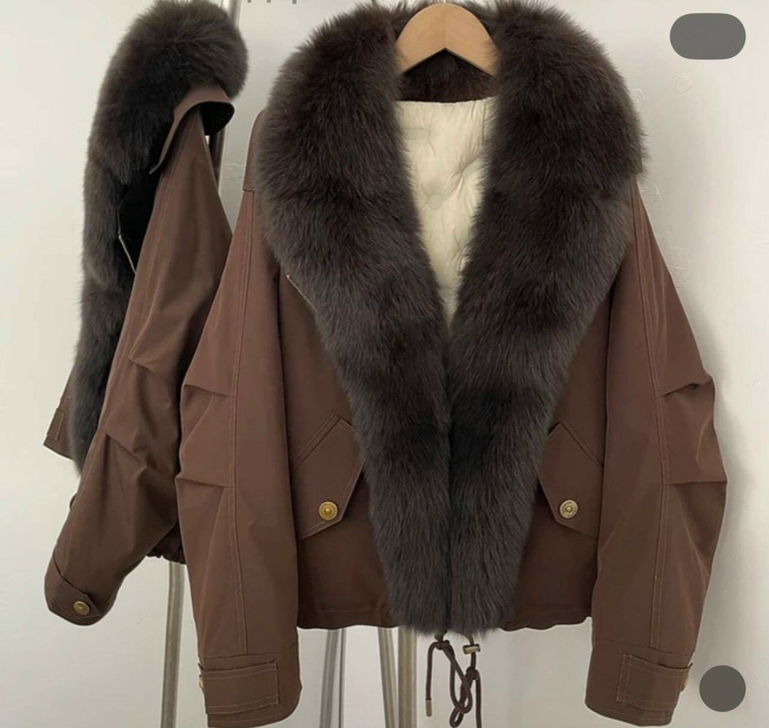куртка - пуховик с мехом песца city furs,куртка коричневая,кожаная куртка с мехом,кожаная куртка с мехом песца,парка мехом