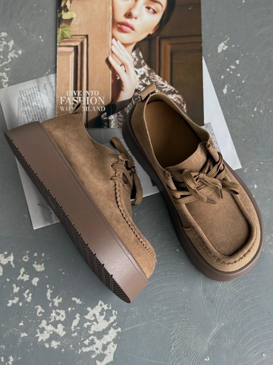 , повседневные,женская ,модная ,коричневые полуботинки