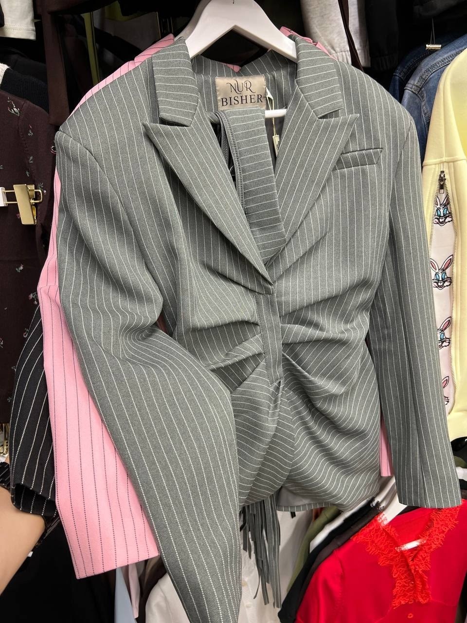 the attico однобортный блейзер в тонкую полоску розовый,женские пиджаки,жакет женские,пиджак,жакет